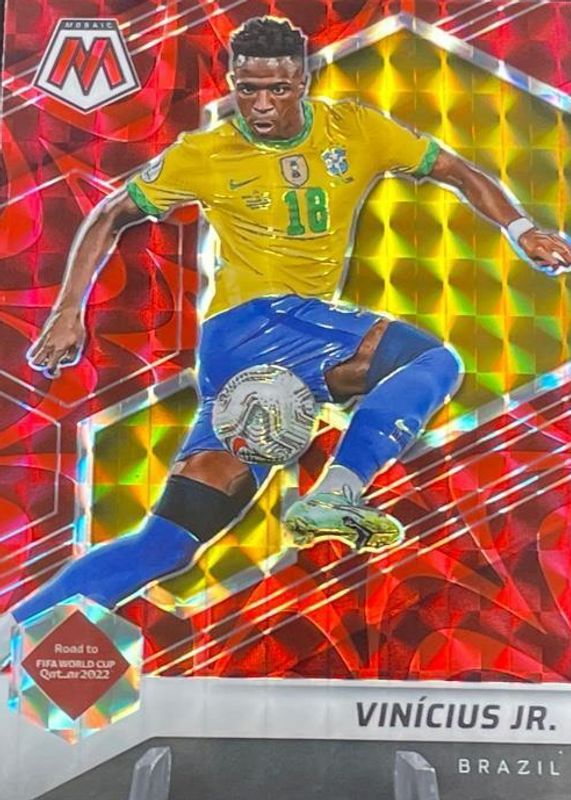 Vinicius Jr. 2021 Mosaic Road to FIFA World Cup #163 Reactive Red BGS 9.5