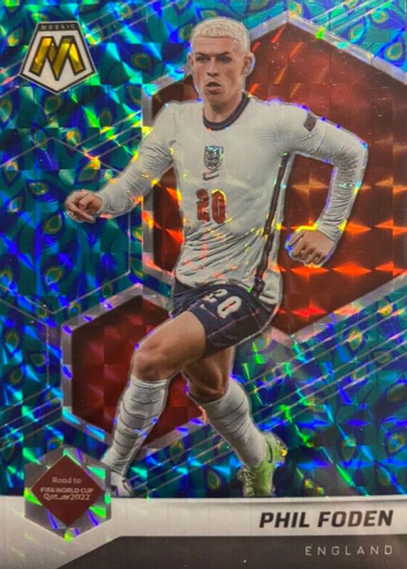 Phil Foden 2021 Mosaic Road to FIFA World Cup #39 Choice Peacock /(SSP) RAW