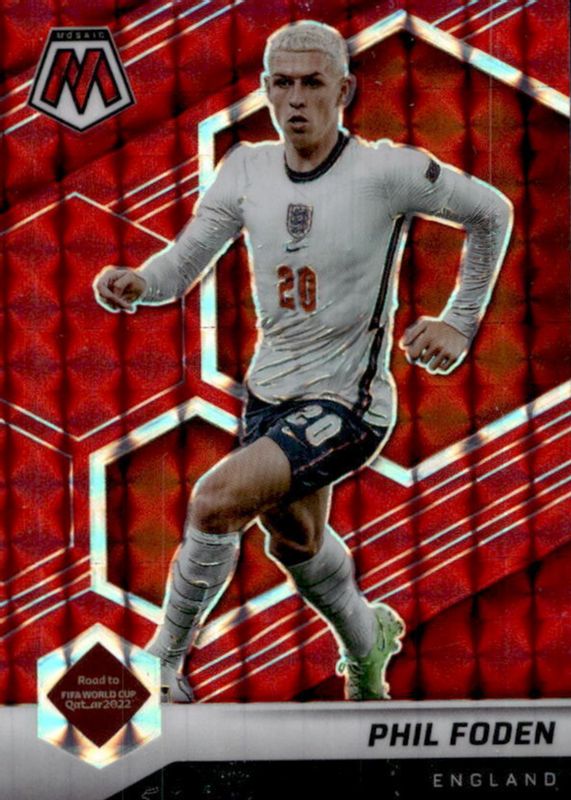 Phil Foden 2021 Mosaic Road to FIFA World Cup #39 Red SGC 9.5