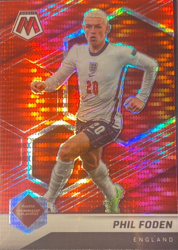 Phil Foden 2021 Mosaic Road to FIFA World Cup #39 Red Pulsar Price ...