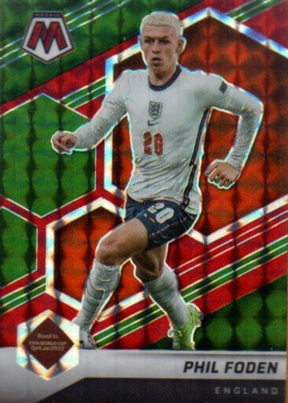 Phil Foden 2021 Mosaic Road to FIFA World Cup #39 Choice Red & Green PSA 10