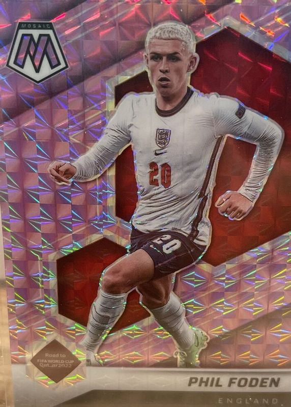 Phil Foden 2021 Mosaic Road to FIFA World Cup #39 Purple /49 SGC 9.5