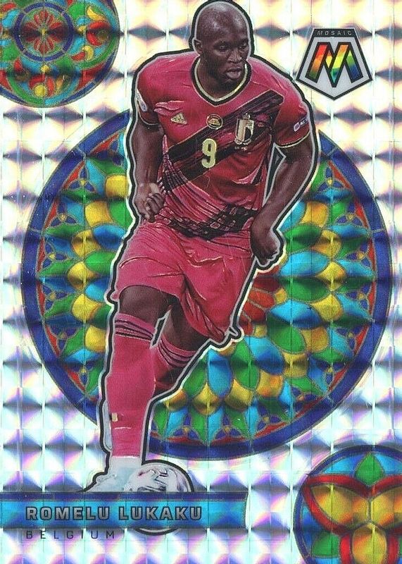 Romelu Lukaku 2021 Mosaic Road to FIFA World Cup #27 Stained Glass /(SSP) SGC 9.5