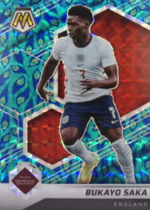 Bukayo Saka 2021 Mosaic Road to FIFA World Cup #40 Choice Peacock /(SSP) PSA 10