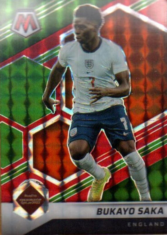 Bukayo Saka 2021 Mosaic Road to FIFA World Cup #40 Choice Red & Green RAW