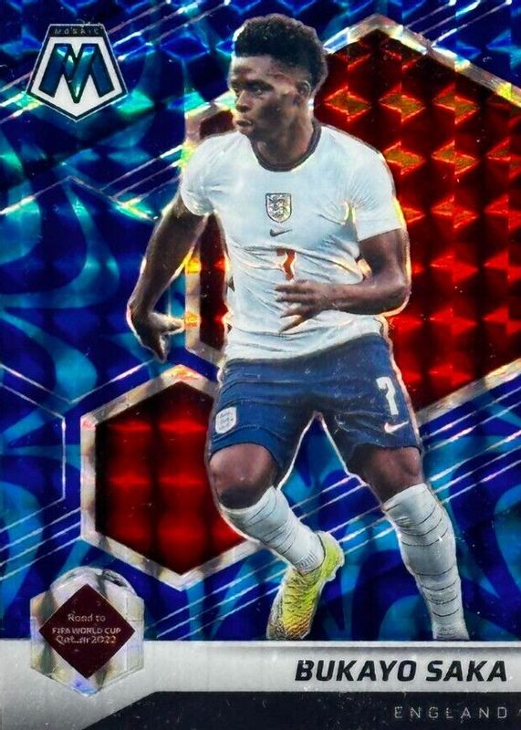 Bukayo Saka 2021 Mosaic Road to FIFA World Cup #40 Reactive Blue SGC 10