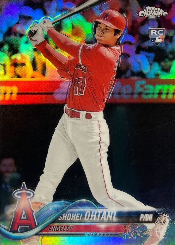 Shohei Ohtani 2018 Topps Complete Set #700 Chrome SP Variation (Batting) Rookie PSA 8