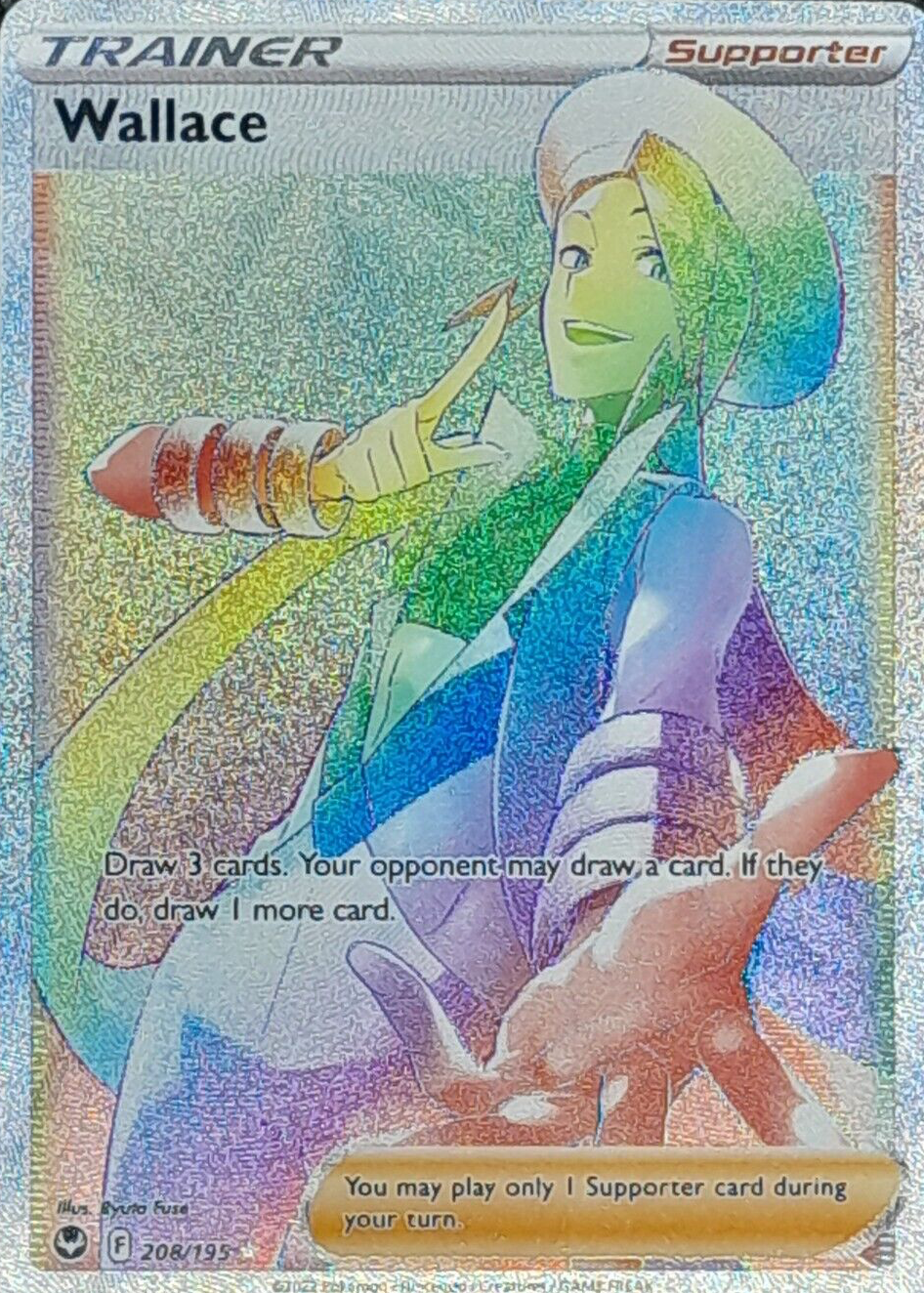 wallace pokemon card price 208/195- Silver Tempest - Full Art Rainbow The item may be similar but not exactly the same as the image (e.g Wallace (Full Art) - 194/195