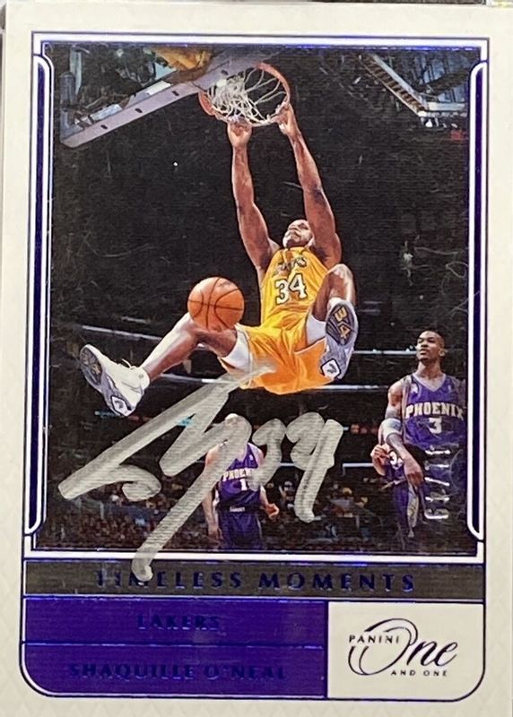 Shaquille O'Neal 2021 One and One #TM-SON Timeless Moments Autographs - Blue /49 RAW