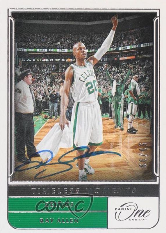 Ray Allen 2021 One and One #TM-RAL Timeless Moments Autographs /99 RAW