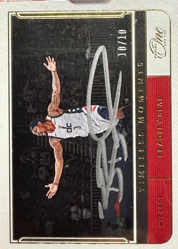 Bradley Beal 2021 One and One #TM-BBL Timeless Moments Autographs - Gold /10 PSA 10