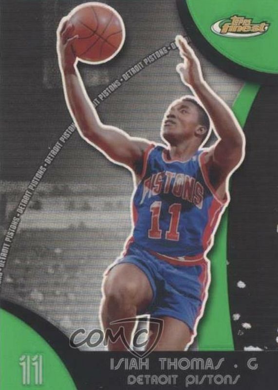 Isiah Thomas 2007 Topps Finest #41 Green Refractor /149 PSA 10