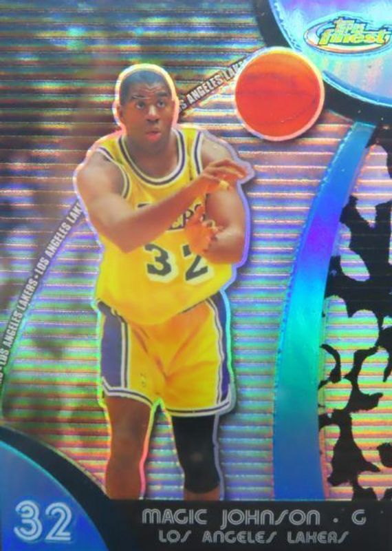 Magic Johnson 2007 Topps Finest #43 Blue Refractor /199 PSA 10