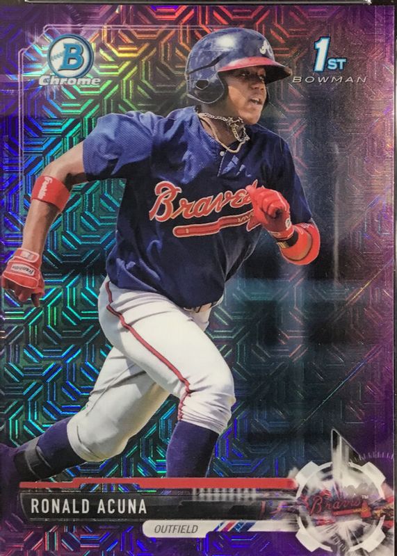 Ronald Acuna Jr. 2017 Bowman Mega Box #BCP-127 Chrome Prospects - Purple Refractor /250 (1st) BGS 9.5