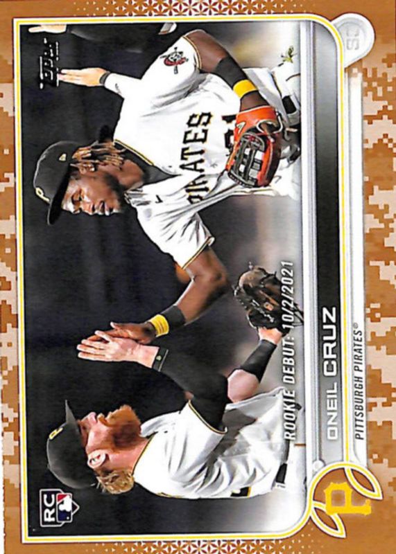 Oneil Cruz 2022 Topps Update #US113 Rookie Debut - Memorial Day Camo /25 SGC 10