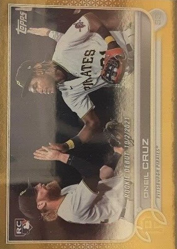 Oneil Cruz 2022 Topps Update #US113 Rookie Debut - Gold Foil SGC 10