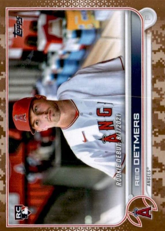 Reid Detmers 2022 Topps Update #US62 Rookie Debut - Memorial Day Camo /25 Rookie PSA 9