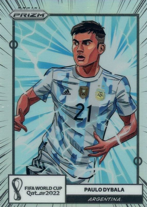 Paulo Dybala 2022 Prizm World Cup #8 Manga /(SSP) PSA 8