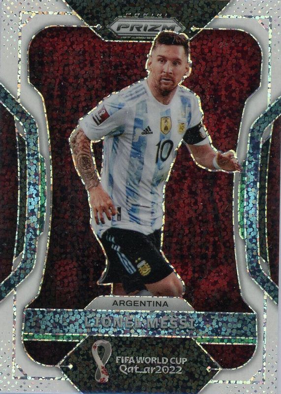 Lionel Messi 2022 Prizm World Cup #7 White Sparkle /(SSP) PSA 9