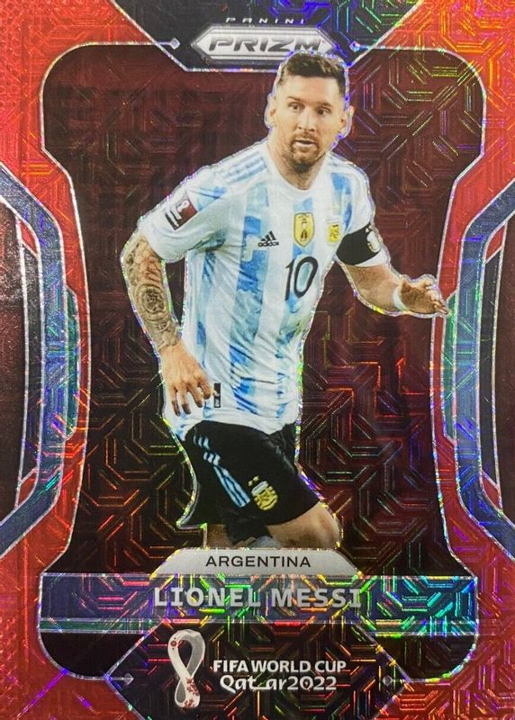 Lionel Messi 2022 Prizm World Cup #7 Red Mojo /99 SGC 9