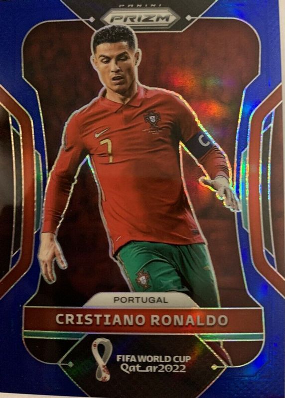 Cristiano Ronaldo 2022 Prizm World Cup #175 Blue /299 BGS 9.5