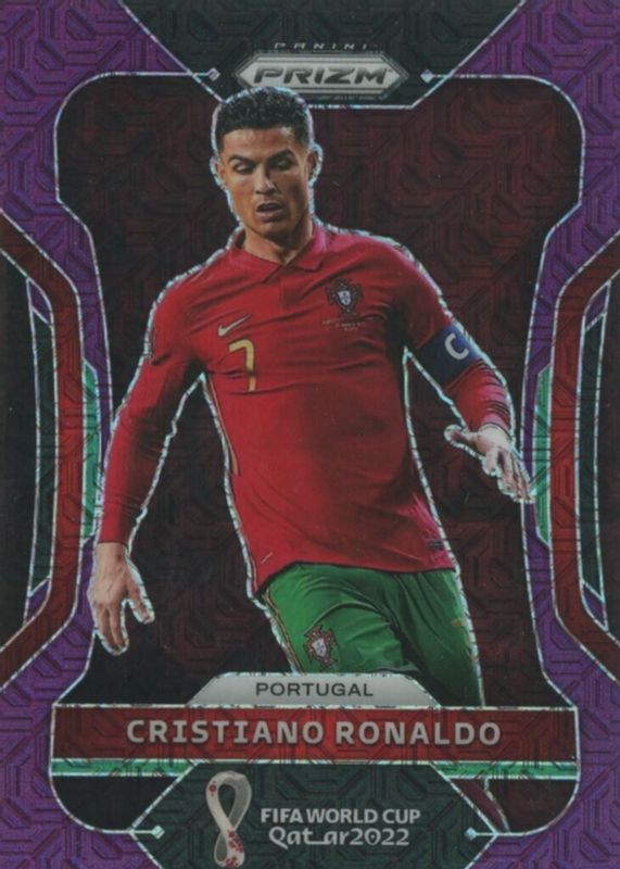 Cristiano Ronaldo 2022 Prizm World Cup #175 Purple Mojo /49 BGS 9