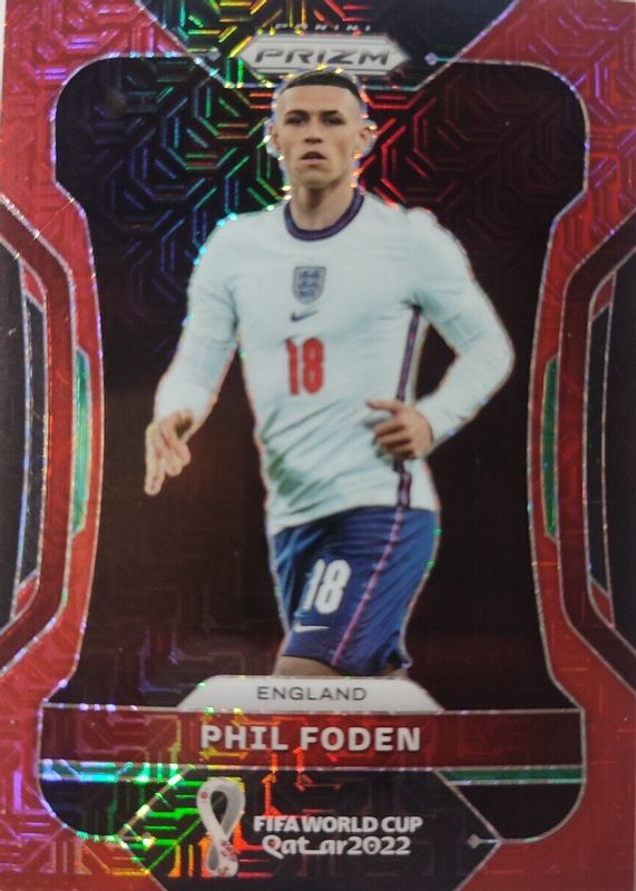 Phil Foden 2022 Prizm World Cup #93 Red Mojo /99 PSA 10