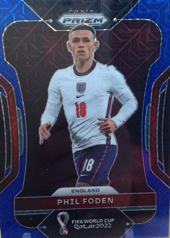 Phil Foden 2022 Prizm World Cup #93 Blue Mojo /75 PSA 10