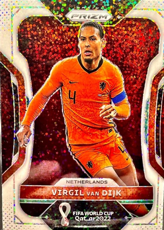 Virgil van Dijk 2022 Prizm World Cup #163 White Sparkle /(SSP) SGC 10