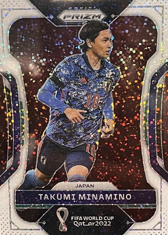 Takumi Minamino 2022 Prizm World Cup #133 White Sparkle /(SSP) Rookie RAW