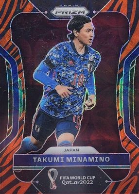 Takumi Minamino 2021-22 Panini Prizm EPL Tiger Stripe Case