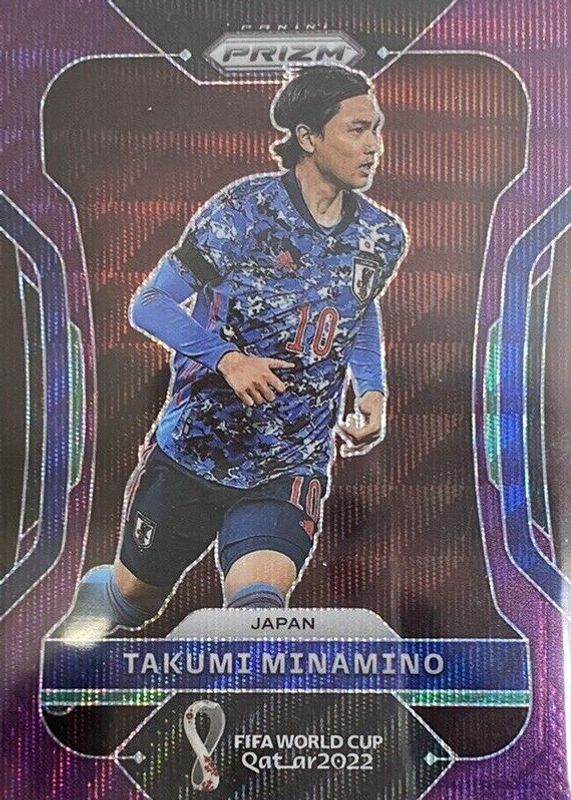 Takumi Minamino 2022 Prizm World Cup #133 Purple Wave /99 Rookie SGC 10