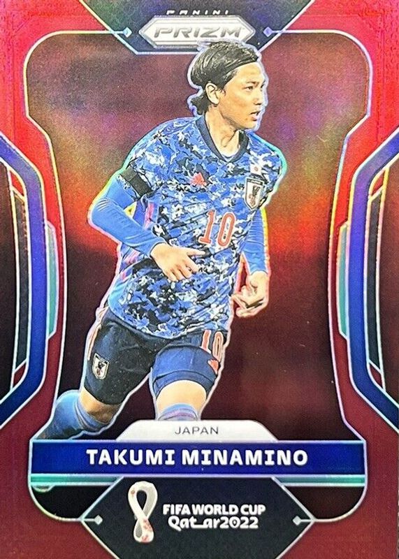 Takumi Minamino 2022 Prizm World Cup #133 Maroon /22 Rookie PSA 9