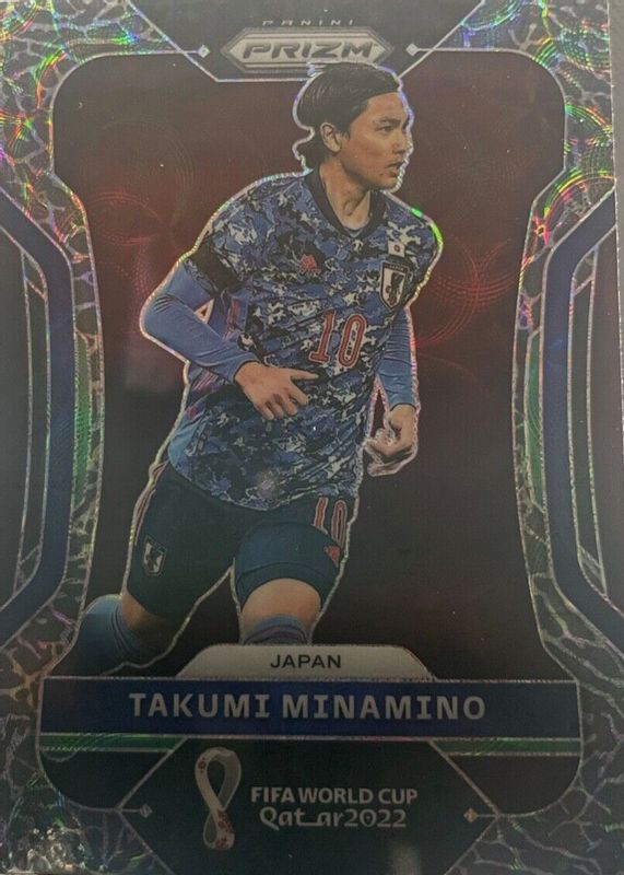 Takumi Minamino 2022 Prizm World Cup #133 Choice Elephant /(SSP) Rookie RAW