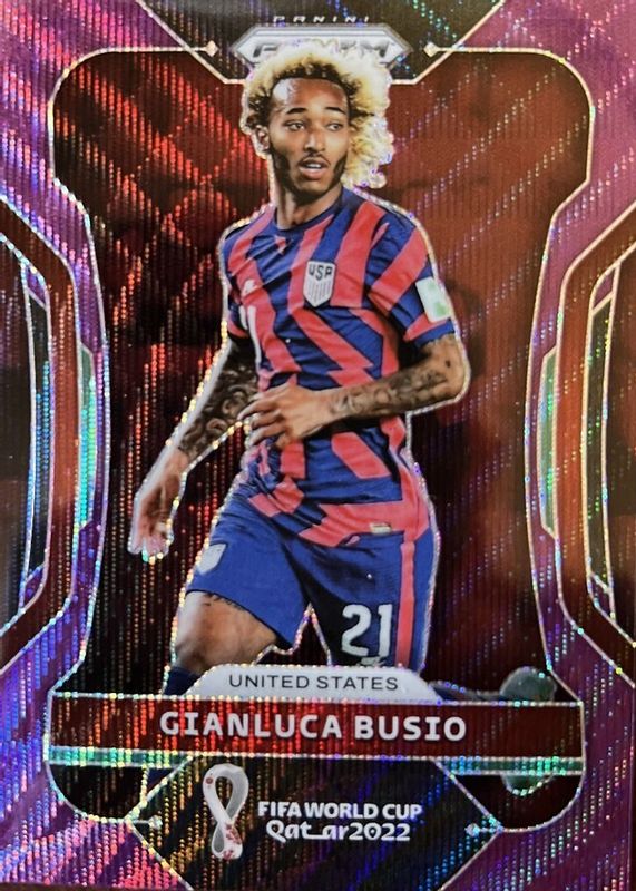 Gianluca Busio 2022 Prizm World Cup #202 Purple Wave /99 RAW