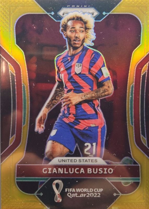 Gianluca Busio 2022 Prizm World Cup #202 Gold /10 PSA 10