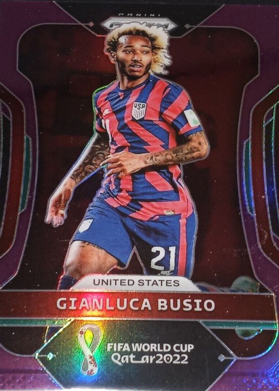 Gianluca Busio 2022 Prizm World Cup #202 Purple /199 RAW