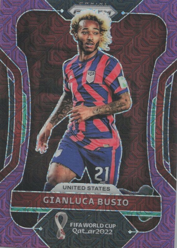 Gianluca Busio 2022 Prizm World Cup #202 Purple Mojo /49 BGS 9.5