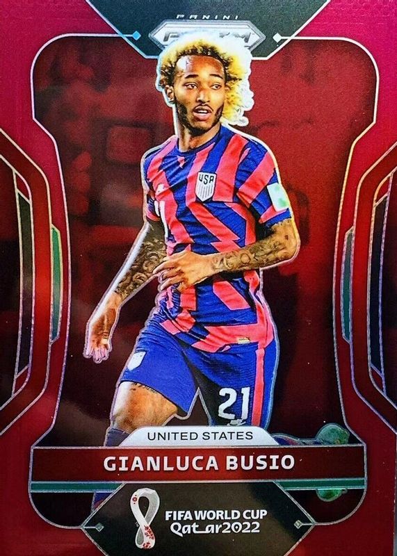 Gianluca Busio 2022 Prizm World Cup #202 Maroon /22 PSA 9