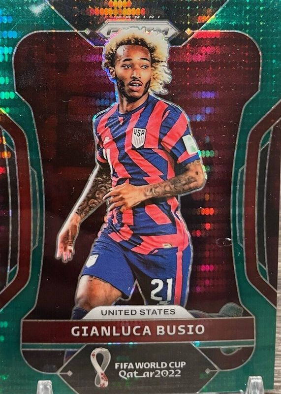 Gianluca Busio 2022 Prizm World Cup #202 Breakaway Green /5 PSA 10