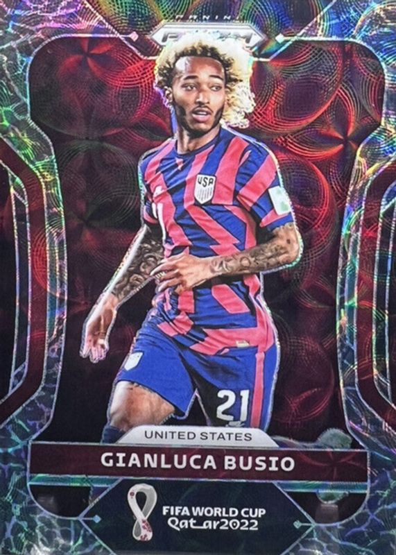 Gianluca Busio 2022 Prizm World Cup #202 Choice Elephant /(SSP) PSA 9