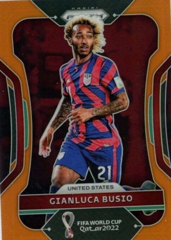 Gianluca Busio 2022 Prizm World Cup #202 Orange /25 RAW