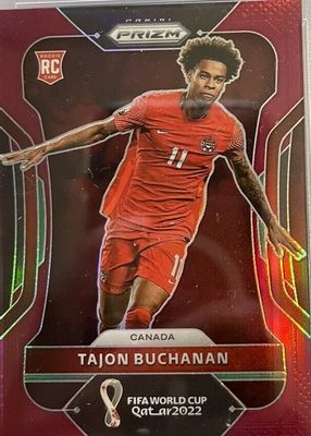 Tajon Buchanan 2022 Prizm World Cup #54 Maroon /22 Price Guide