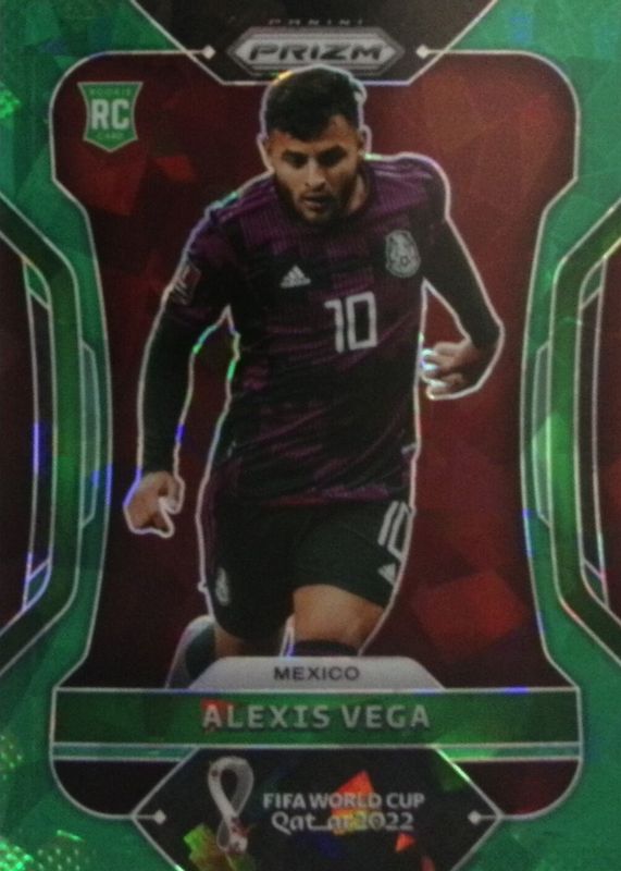 Alexis Vega 2022 Prizm World Cup #142 Green Ice Rookie PSA 10