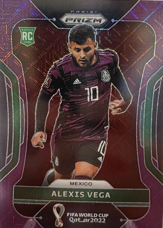 Alexis Vega 2022 Prizm World Cup #142 Purple Mojo /49 Rookie PSA 10