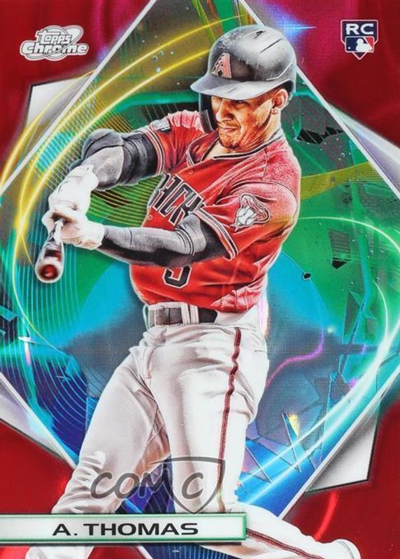 Alek Thomas 2022 Topps Cosmic Chrome #97 Red Flare Refractor /5 Rookie RAW