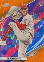 Hunter Greene 2022 Topps Chrome Cosmic #168 Orange Galactic