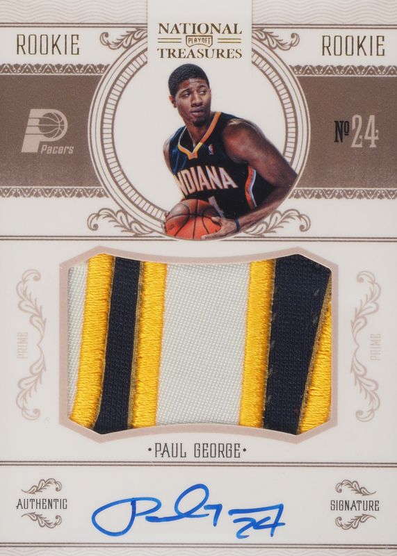 Paul George 2010 National Treasures #210 Rookie Patch Auto - Century Gold /25 PSA 10