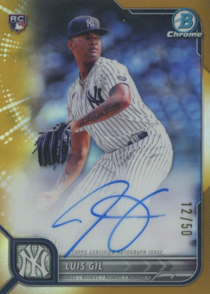 Luis Gil 2022 Bowman Chrome #CRA-LG Rookie Auto - Gold