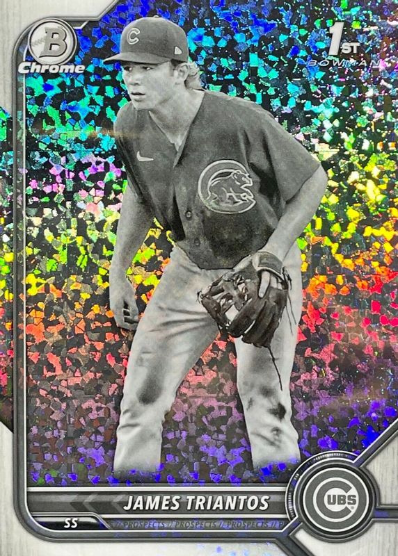 James Triantos 2022 Bowman Chrome #BCP-208 Prospects - Black & White Mini-Diamond Refractor (1st) RAW